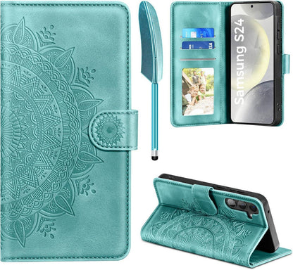 Samsung Galaxy S24 5G Lederhülle Flip Wallet Handyhülle mit