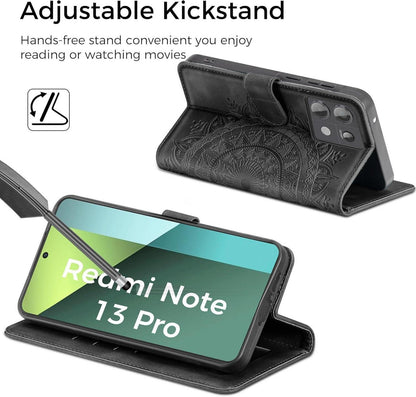Handyhülle Xiaomi Redmi Note 13 Pro 5G Flip Wallet Schutzhülle Schwarz