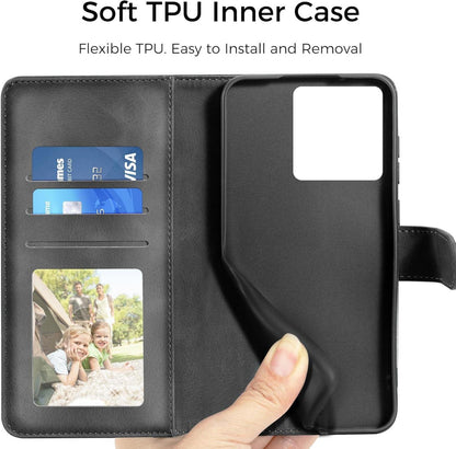 Xiaomi Redmi Note 13 Pro 5G Handyhülle Flip Wallet PU Leder Schwarz