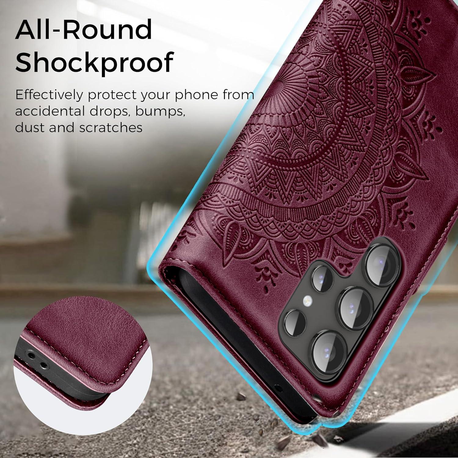 Handyhülle für Samsung Galaxy S24 Ultra Wallet Flip PU Leder Case