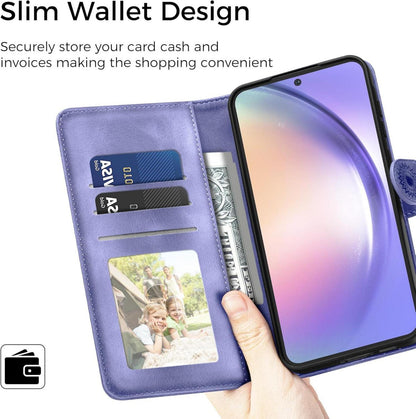 Samsung Galaxy A54 5G Lederhülle Wallet Cover in Lila