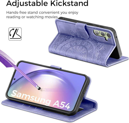 EASDNB Samsung Galaxy A54 5G Lederhülle Flip Wallet Case Lila