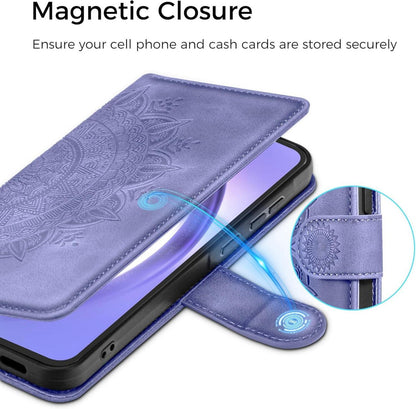 Lila Samsung Galaxy A54 5G Lederhülle Flip Wallet Case mit Standfunktion