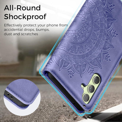 Lederhülle Samsung Galaxy A54 5G Flip Wallet Cover Lila