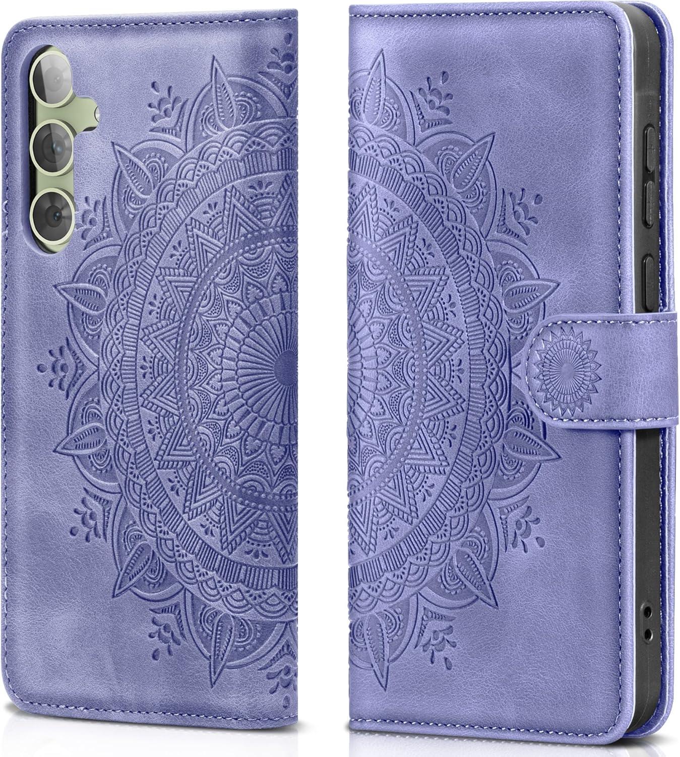 EASDNB Samsung Galaxy A54 5G Lederhülle Flip Wallet Case Lila