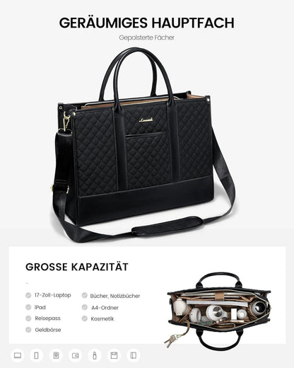 Große LOVEVOOK Laptoptasche Damen Wasserdicht Schwarz 17 Zoll