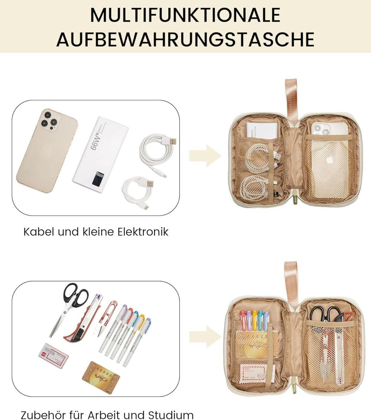 Laptoptasche Damen 15,6 Zoll wasserdicht Arbeitstasche groß beige