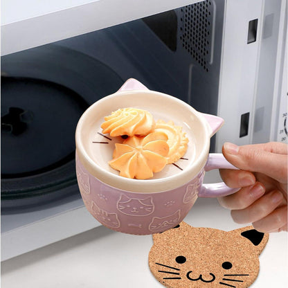 Kawaii Katzen Kaffeetasse mit Deckel – Süßes Geschenk für Frauen