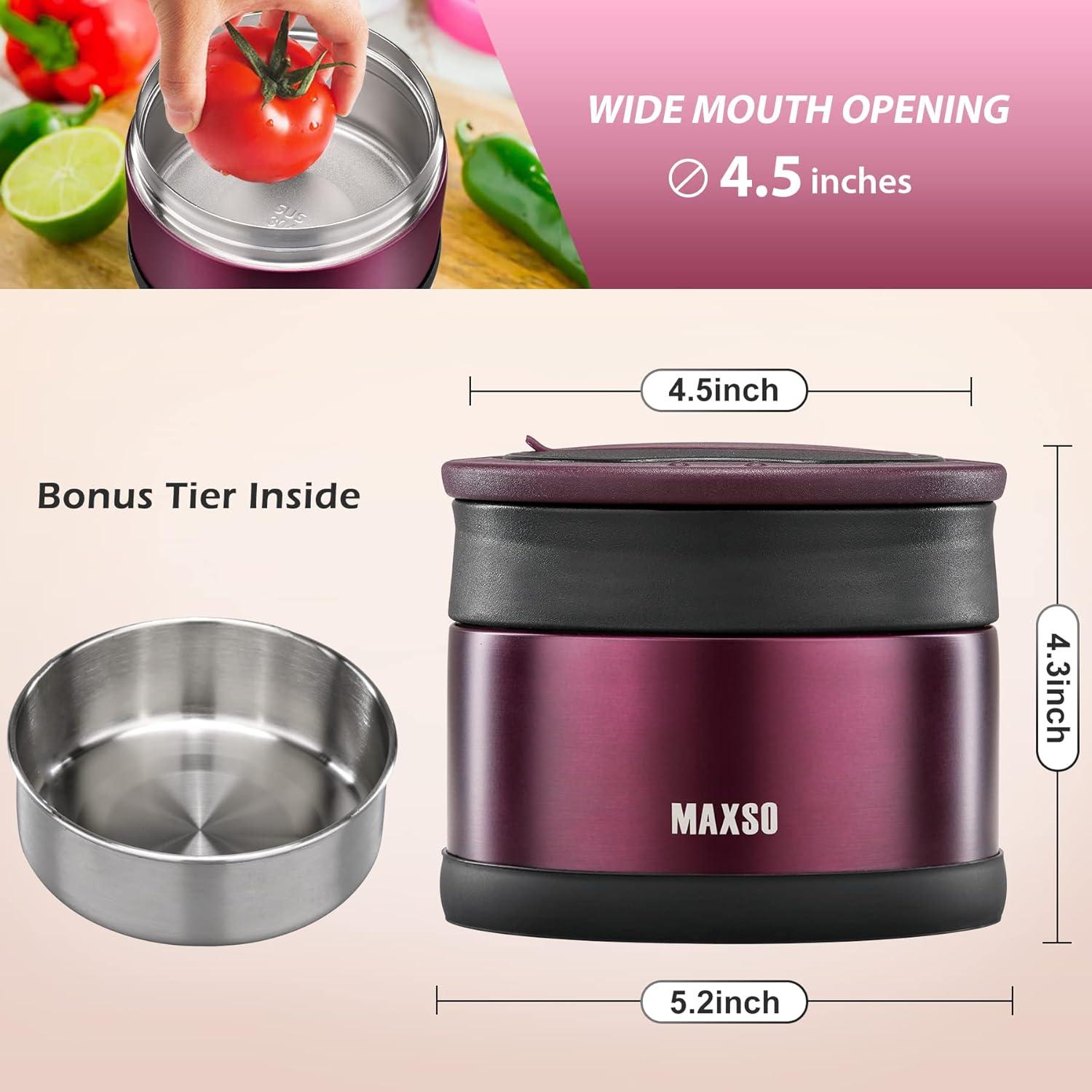 Itslife Thermobehälter 700ml Edelstahl Löffel Auslaufsicher Warmhaltebox