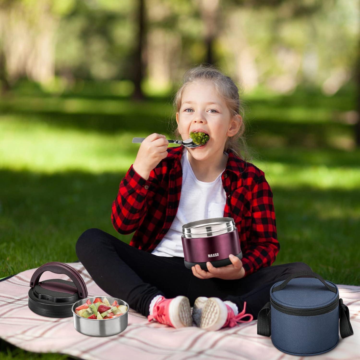 Thermobehälter Essen 700ml Edelstahl Löffel Thermo Lunchbox