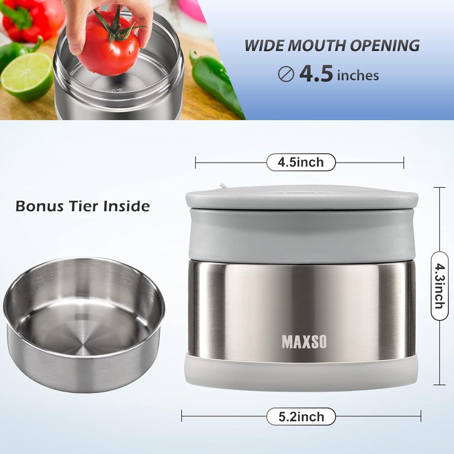 Thermobehälter für Essen 700ml Edelstahl Warmhaltebehälter mit Löffel