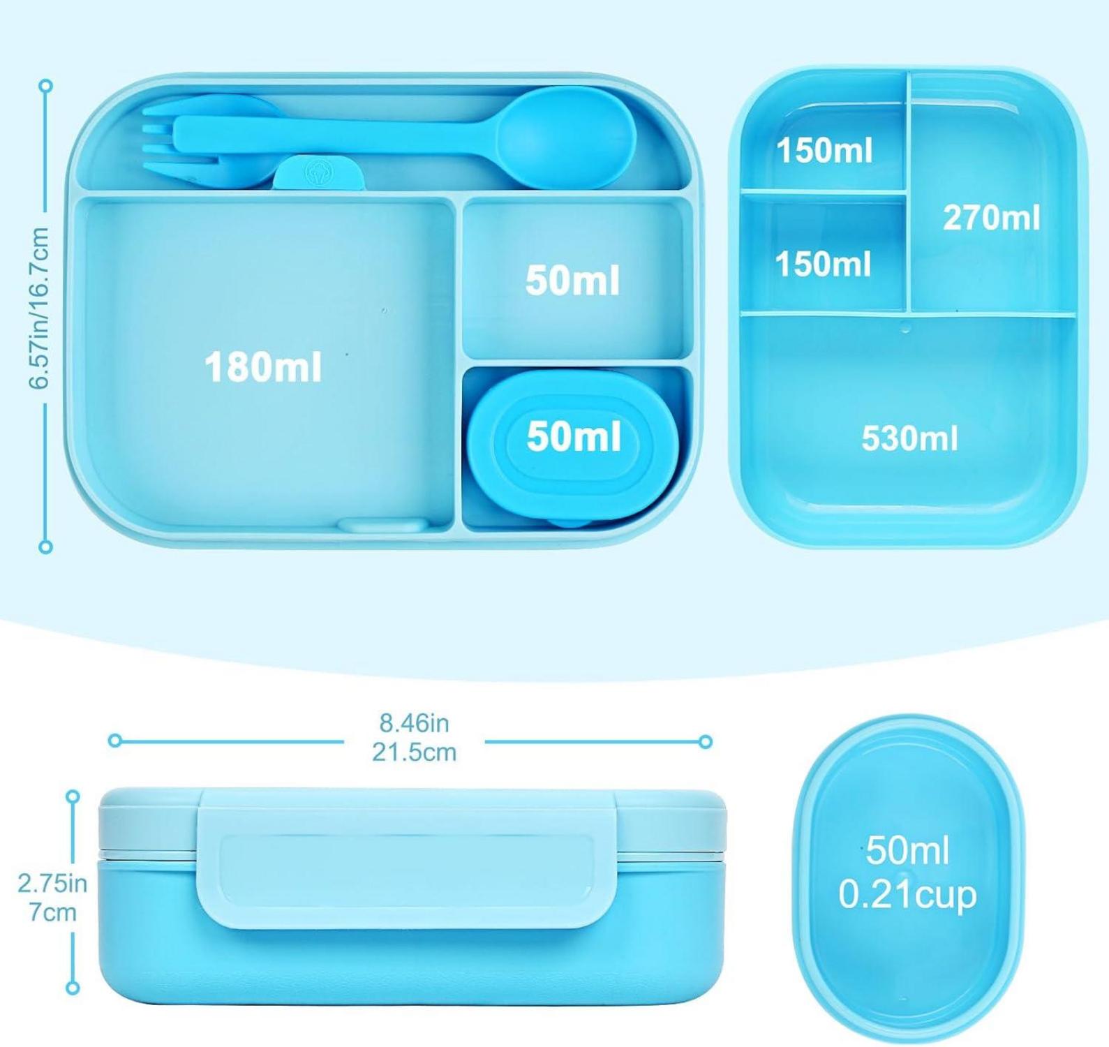 CAPERCI Brotdose Kinder mit Fächern Lunchbox Bento Box BPA-frei
