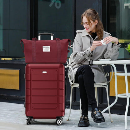 SHOWKOO Mittelgroßer Hartschalenkoffer ABS+PC 4 Rollen