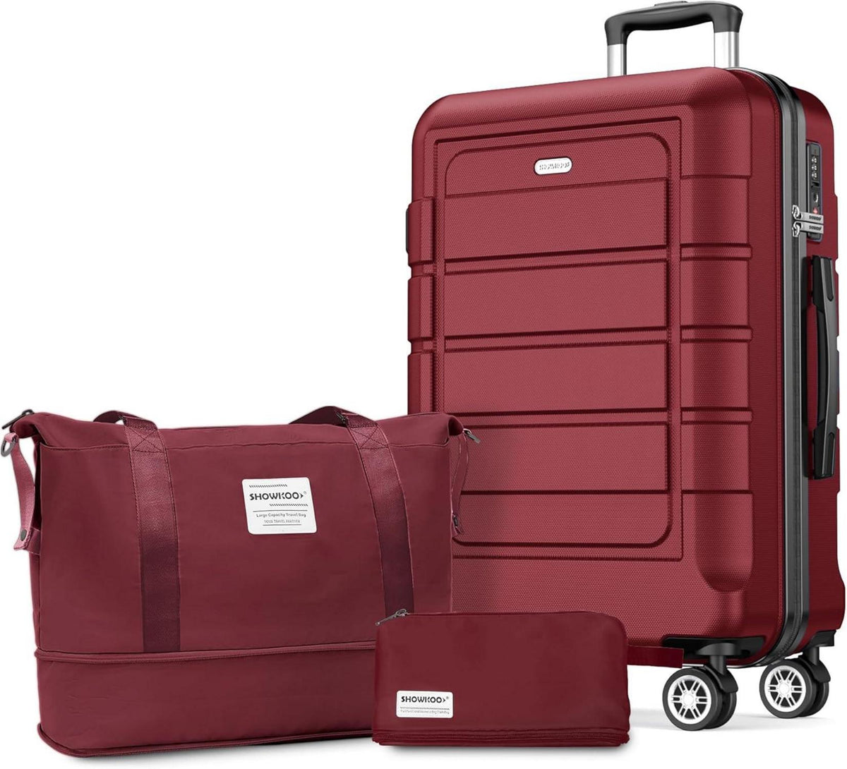 Hartschalenkoffer 4 Rollen TSA-Schloss XL Set Rot