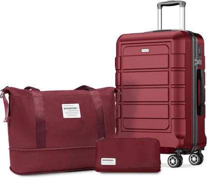 Kabinentrolley Set 4 Rollen TSA-Schloss Handgepäck Rot