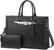 Laptoptasche Damen 15.6 Zoll Groß Leder Tote Schultertasche