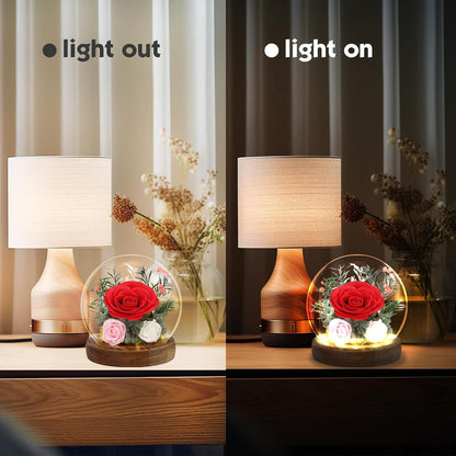 Ewige Rose im Glas mit Licht - 3 Infinity Rosen Geschenke für Frauen
