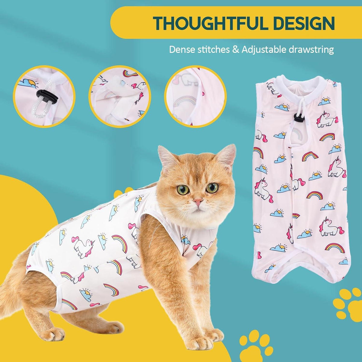 Katzen Body Erholungsanzug Modal Kastration Leckschutz Suit Unicorn