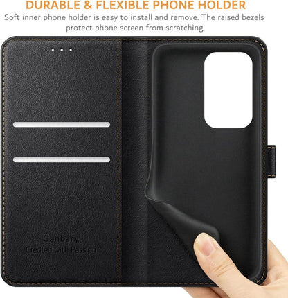 Handyhülle für Honor 200 Lite Premium Leder Klapphülle Schwarz
