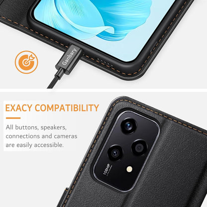 Ganbary Handyhülle Honor 200 Lite Schwarz Klapphülle Kartenschlitzen
