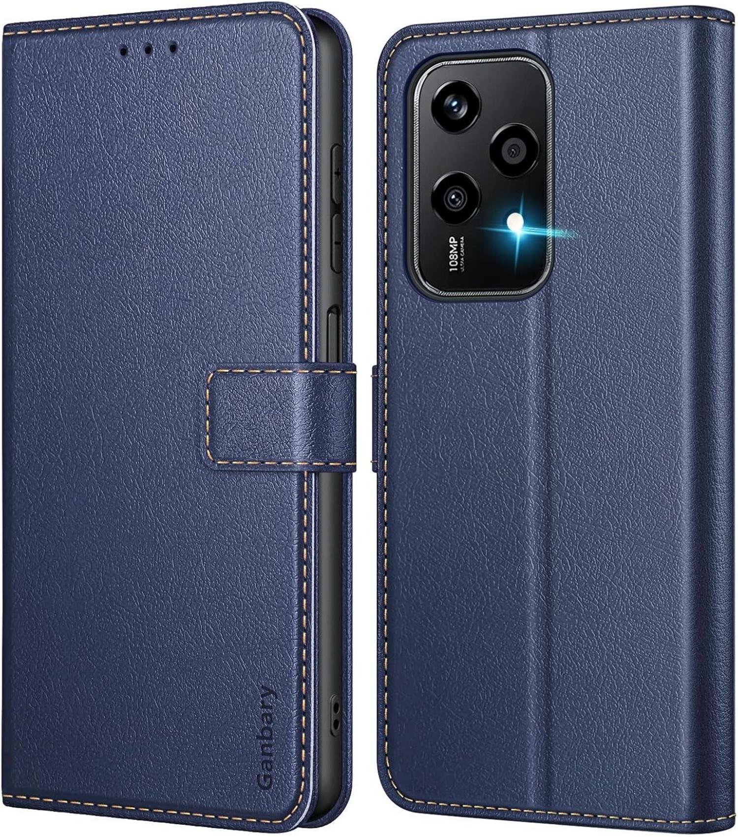 Premium Leder Handyhülle für Honor 200 Lite, Blau