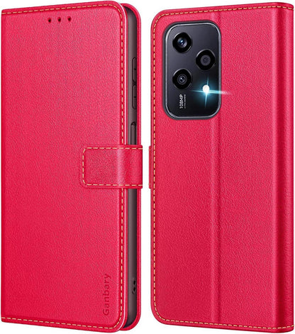 Handyhülle für Honor 200 Lite Klapphülle Leder Schutzhülle Rot