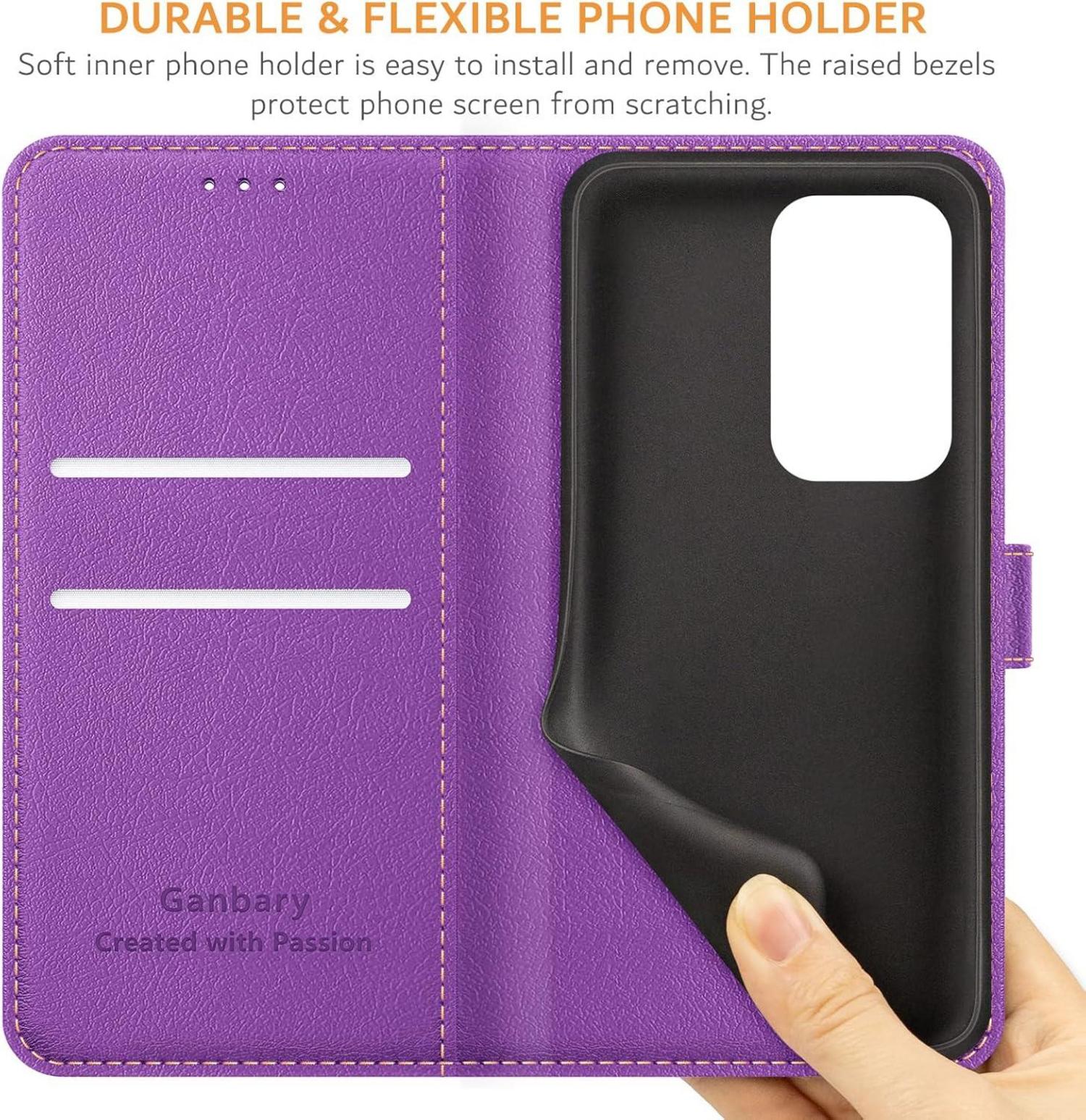 Handyhülle für Honor 200 Lite - Premium Leder Klapphülle, Violett