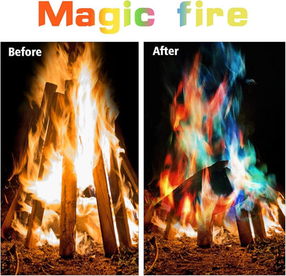 Buntes Feuerpulver 10g x 20 Set Magic Fire Pulver Farbwechsel Powder