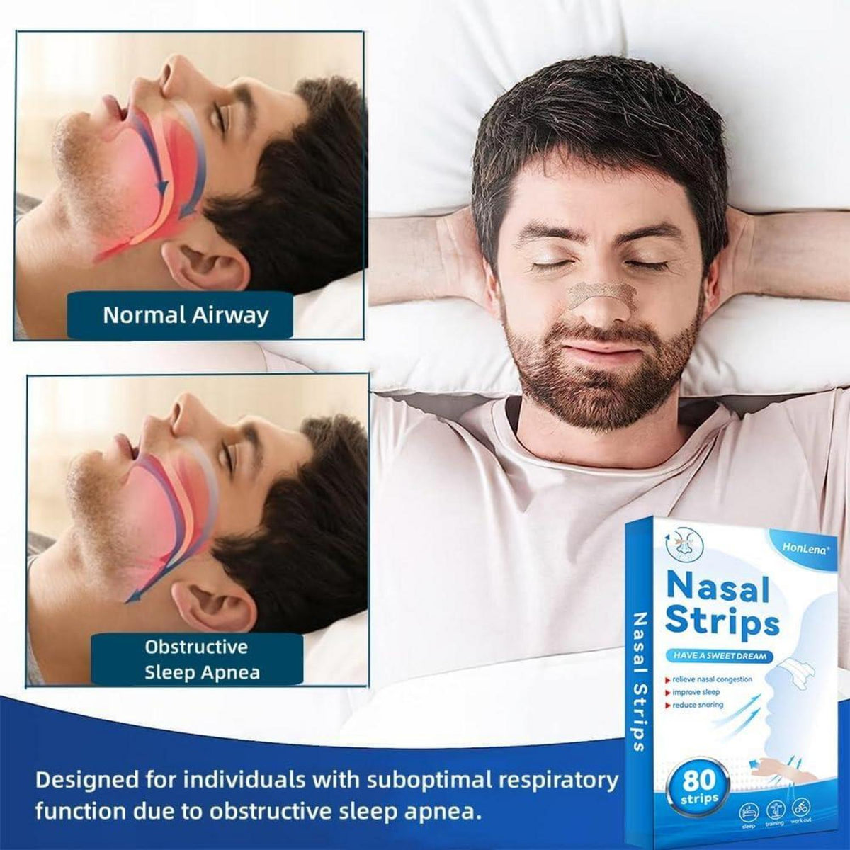 Nasenpflaster Schnarchen 80 Stück Nasenpflaster Besser Atmen Nasal Strips Anti Schnarch Pflaster