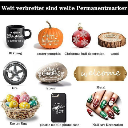 Weißer Textilmarker 1.0-6.0mm – Zum Bemalen von Stoff