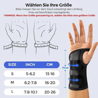 Handgelenkschiene Karpaltunnel Atmungsaktiv Beidhändig S-Stütze