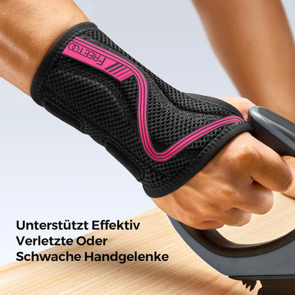 Handgelenkschiene für Karpaltunnel, atmungsaktiv, verstellbar, beidhändig, S-förmige Stützstange