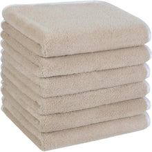 6er Pack Mikrofaser Gästehandtücher 30x50cm Hellbraun
