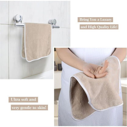 6er Pack Mikrofaser Gästehandtücher 30x50cm Hellbraun