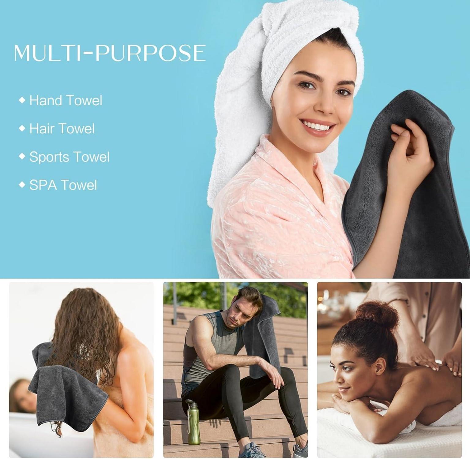 6er Pack Gästehandtücher 30x50 Mikrofaser Flauschig Saugstark Hellbraun