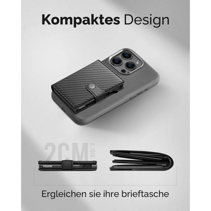 YESIIW RFID Slim Wallet Herren Card Holder Münzfach Carbon