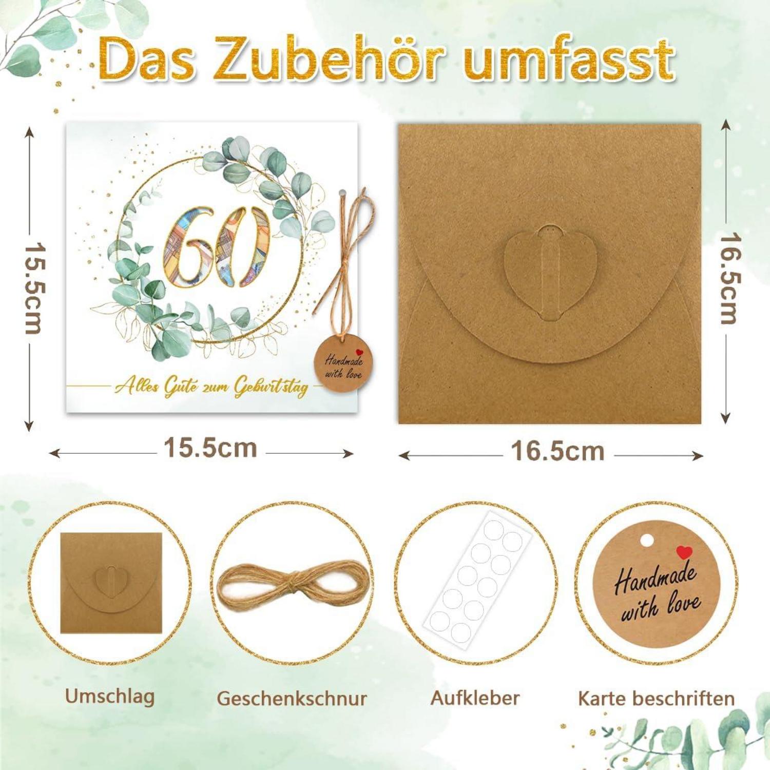 Luckeey Geldgeschenke zum 60. Geburtstag für Mann Frau, Kreative