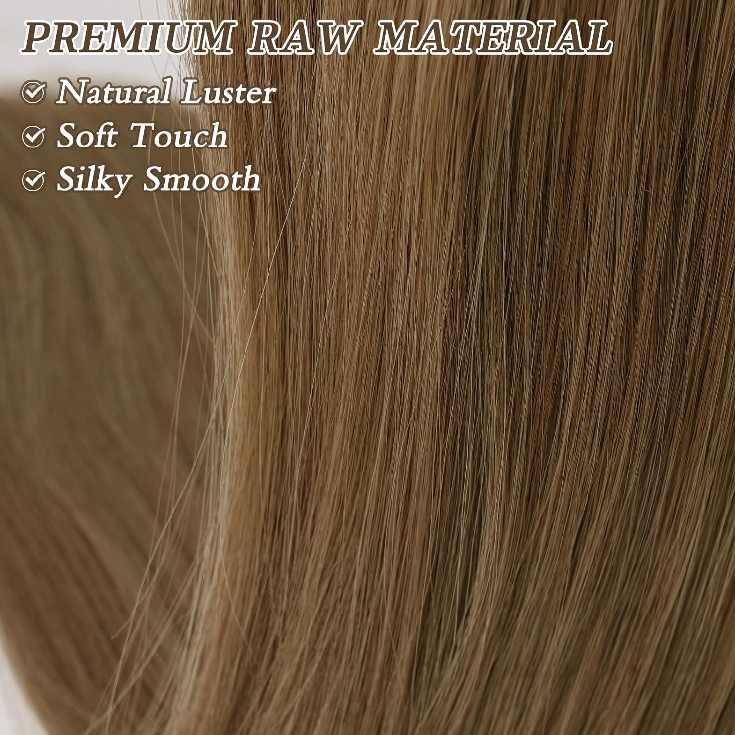 BARSDAR Lang Glattes Pferdeschwanz Verlängerung 76CM Braun Synthetik Clip Zopf
