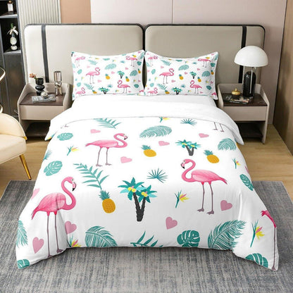 Tropisches Flamingo Bettwäsche-Set 220x240cm Baumwolle