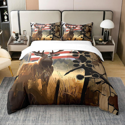 Baumwoll Bettwäsche Set Hirsch Motiv 135x200 cm + 80x80 cm