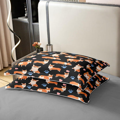 Corgi Bettwäsche Set 200x200cm Baumwolle Kawaii Tier Bettwäsche