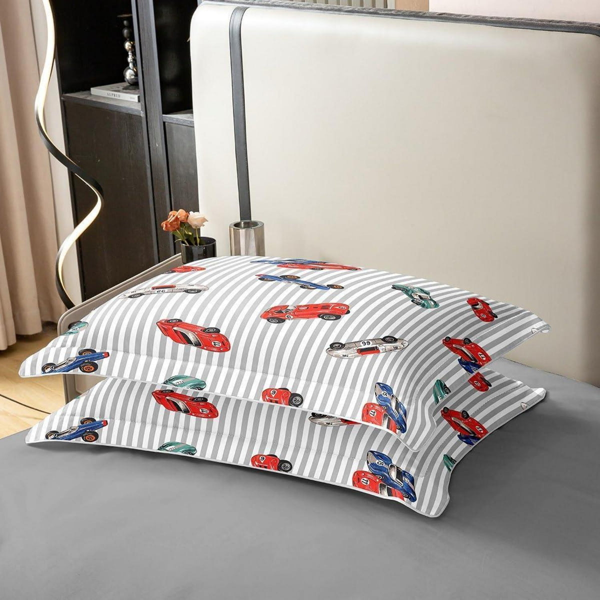 Rennwagen Bettwäsche Set 155x220cm – Baumwolle für Kinder Jungen