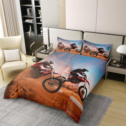 Dirt Bike Bettwäsche Set 200x200cm – Motorrad Bettwäsche für Jungen & Erwachsene