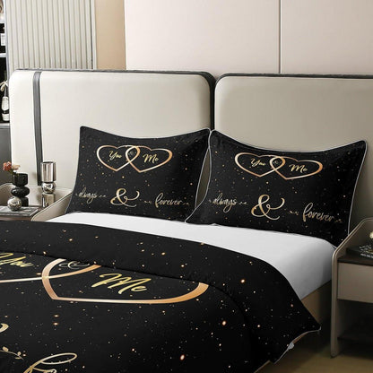 Bettwäsche Set 220x240cm Baumwolle – Romantisches Hochzeitsthema