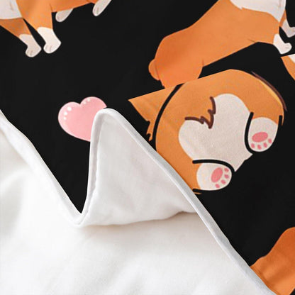 Corgi Bettwäsche Set 220x240cm Baumwolle Kawaii Tier Bettwäsche