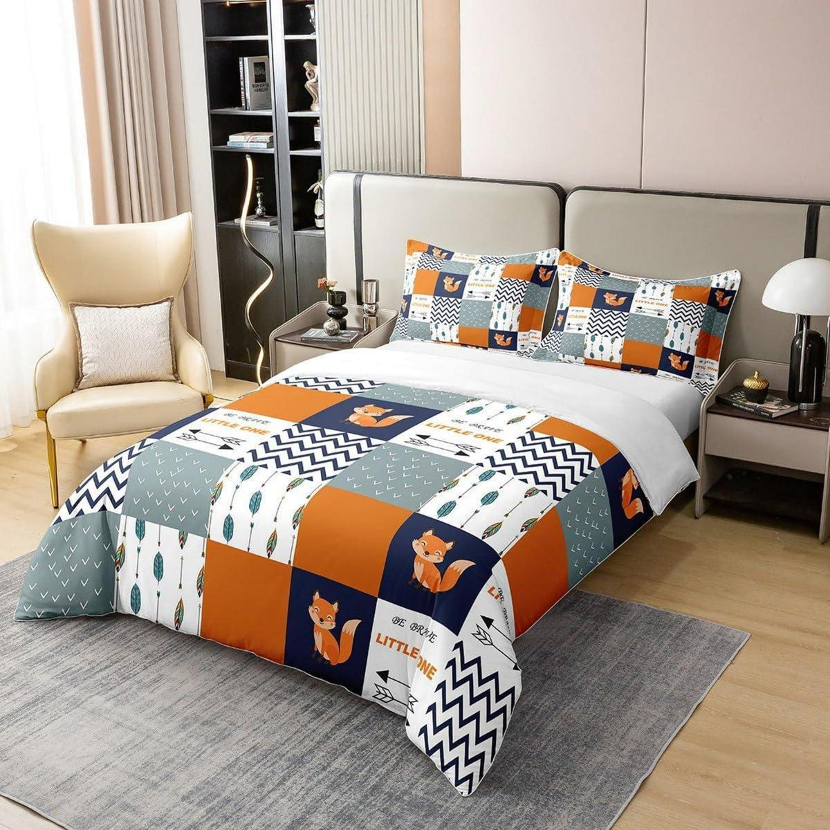 Fuchs Bettwäsche Set 135x200cm Baumwolle Kinderzimmer Boho
