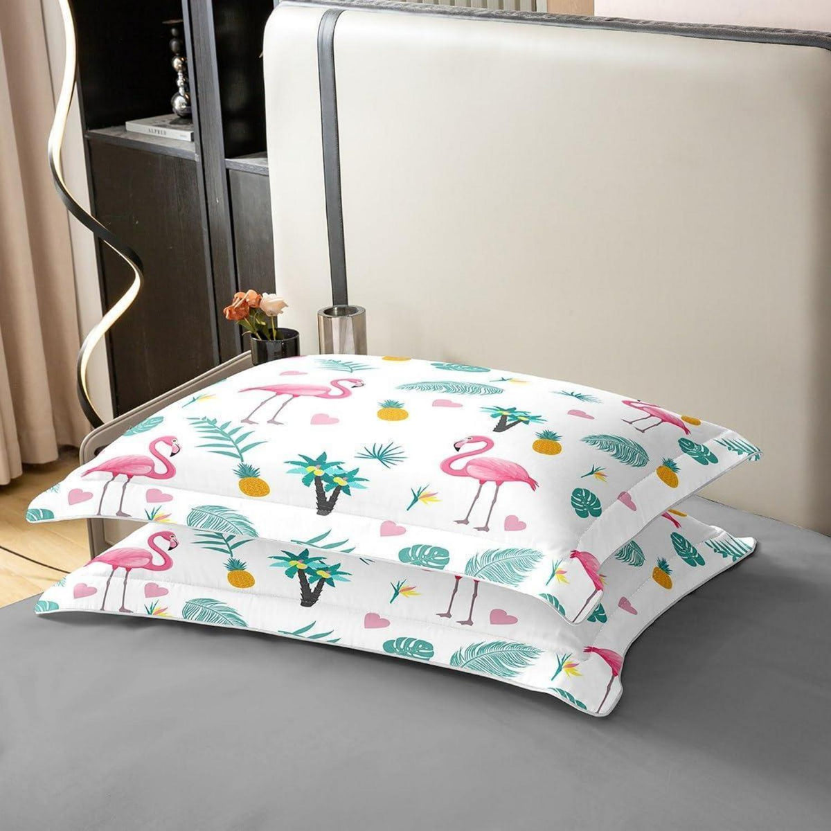 Tropische Flamingo Bettwäsche Set 155x220cm Baumwolle