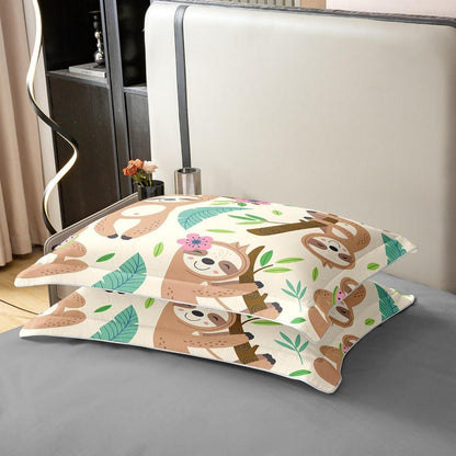 Kawaii Faultier Bettwäsche Set 220x240cm Baumwolle