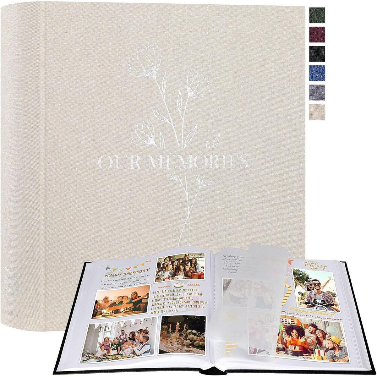 Fotobuch zum Selbstgestalten, Leinen, Beige, 160 Seiten