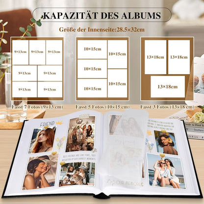 Fotobuch zum Selbstgestalten, Leinen, Beige, 160 Seiten